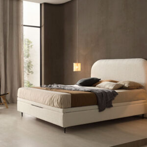 Cama canapé Den tapizada con cabezal ajustable y patas incluidas Cama canapé Den tapizada con cabezal ajustable y base en tejido 3D transpirable