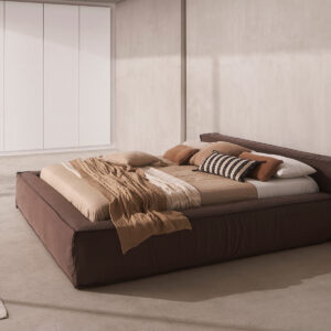 Cama tapizada Kentia con base 3D transpirable y diseño desenfundable Cama tapizada Kentia con base en tejido 3D transpirable y diseño desenfundable