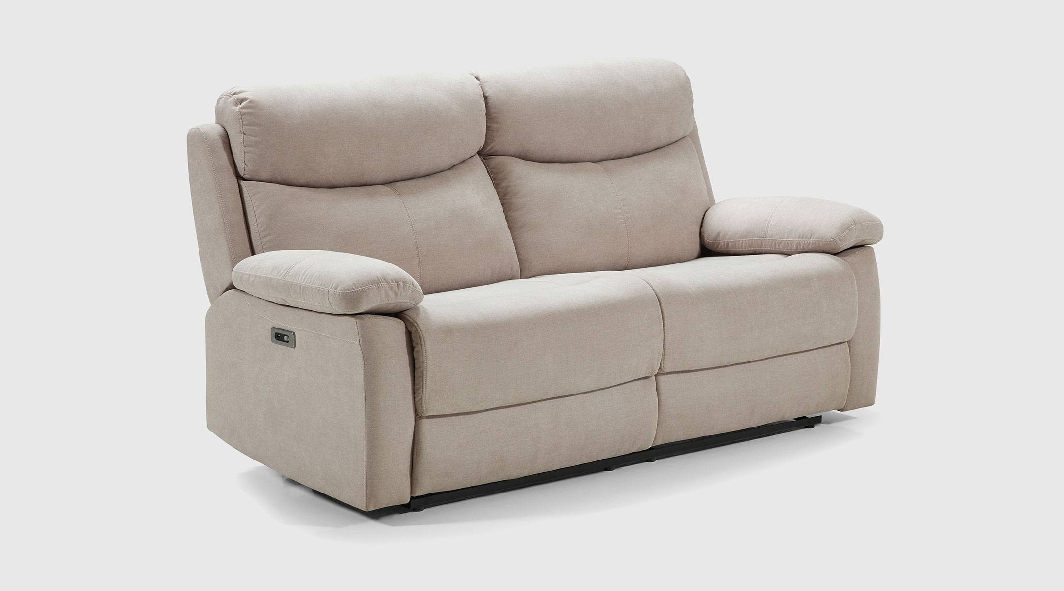 Sofá Galileo 3 plazas gris · diseño fijo con tapizado antimanchas Sofá Galileo de 3 plazas fijo en color gris con tapizado antimanchas y estructura de madera maciza