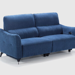 sofa-yang-azul-3-plazas Sofá Yang tapizado en tela VIP Waterproof azul con estructura de madera maciza y diseño elegante