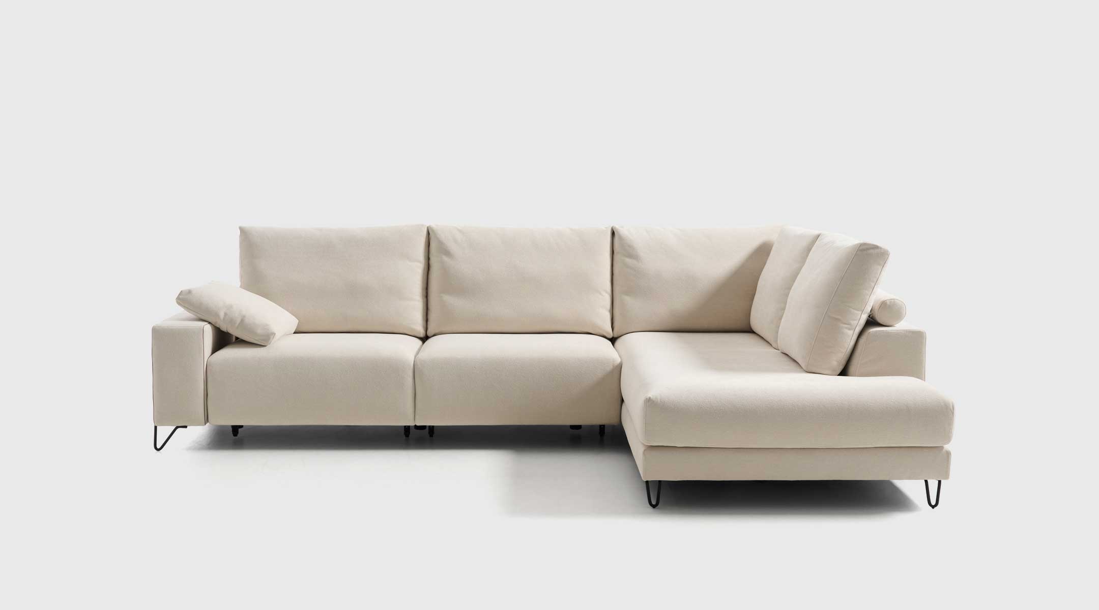 Sofá Active izquierda Couvet 02 · chaise longue con asientos deslizantes Sofá Active chaise longue izquierda tapizado en tela Couvet 02 con asientos deslizantes