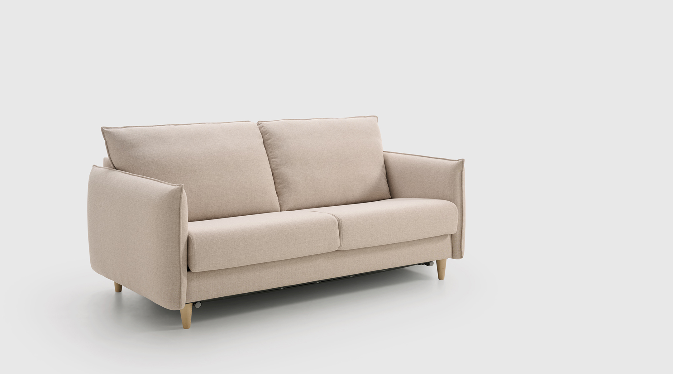 Sofá Cama Beach 190 cm | Mimma Gallery Sofá cama de 190 cm modelo Beach de Mimma Gallery tapizado en tela Kenya 05 Arena con diseño moderno y somier metálico.