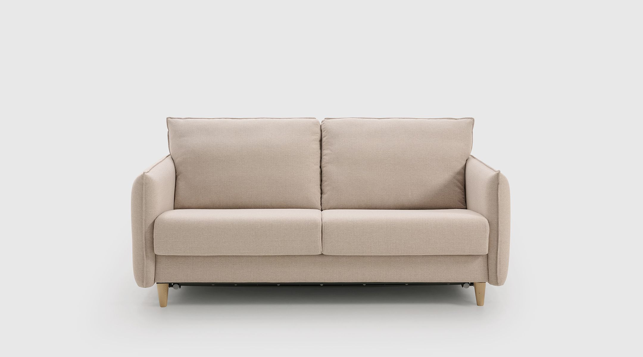 Sofá cama Beach Arena · apertura italiana y cama de 140x195 Sofá cama Beach tapizado en Kenya 05 Arena con apertura italiana y cama de 140x195 cm