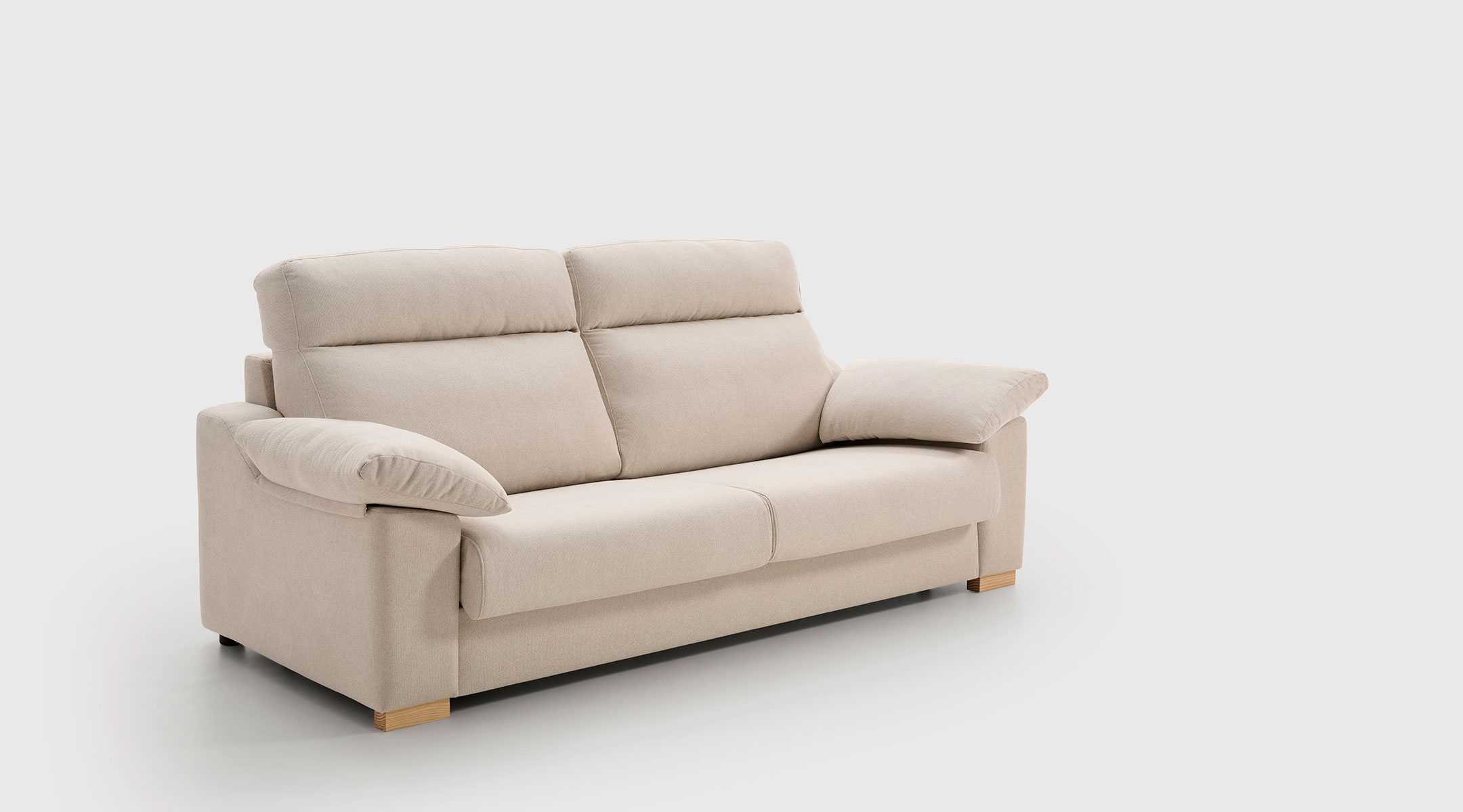 Sofá Cama Cool 3 Plazas | Mimma Gallery Sofá cama de 3 plazas modelo Cool de Mimma Gallery tapizado en tejido Coast C/01 beige de 215 cm.