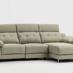Sofá Sally chaise longue izquierda 292×175 cm en tela Basquet Lino Sofá Sally con chaise longue izquierda de 292 x 175 cm tapizado en tela Basquet Lino, con sistema relax eléctrico, botonera USB y arcón en los brazos