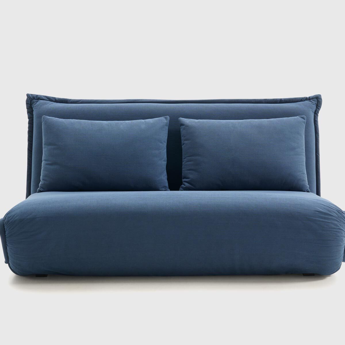 Sofá cama North azul con estructura articulada y asiento de espuma HR