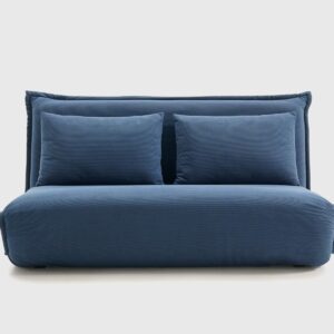 Sofá cama North azul · estructura articulada y espuma HR Sofá cama North azul con estructura articulada y asiento de espuma HR