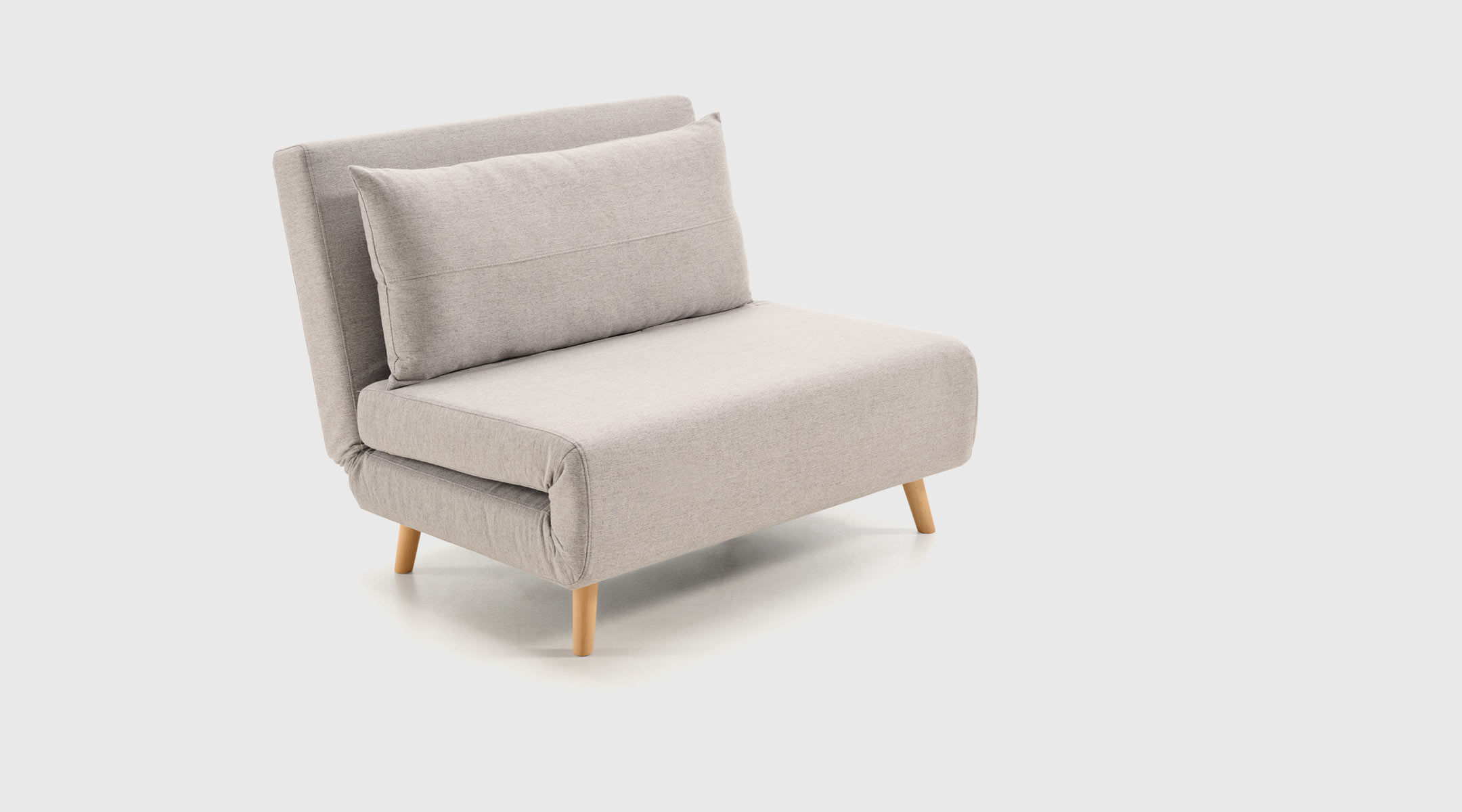 Sofá Cama Zare Perla | Estilo Nórdico | Mimma Gallery Sofá cama color perla modelo Zare de Mimma Gallery, estilo nórdico y minimalista para espacios pequeños y luminosos.