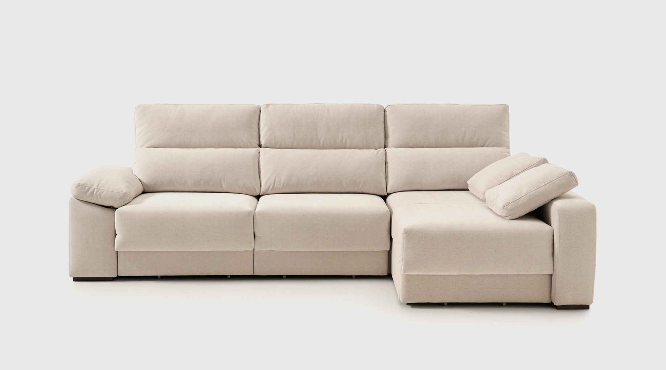 Sofá Evans gris chaise longue izquierda · modular con arcón y asientos deslizantes Sofá modular Evans gris con chaise longue izquierda, asientos deslizantes y arcón integrado