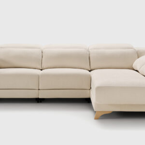 Sofá Sienna con chaise longue izquierda tapizado en tejido Soleil Diamond 01, con asientos deslizantes y cabezales reclinables Sofá Sienna con chaise longue izquierda en tejido Soleil Diamond 01