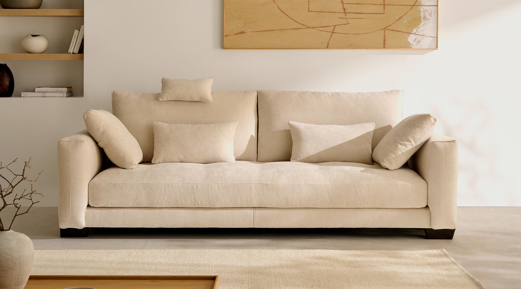 sofa-essentia-ricci-7-1 Sofá Essentia de 3 plazas en tela Ricci 07 con respaldo fijo y cabezales reclinables