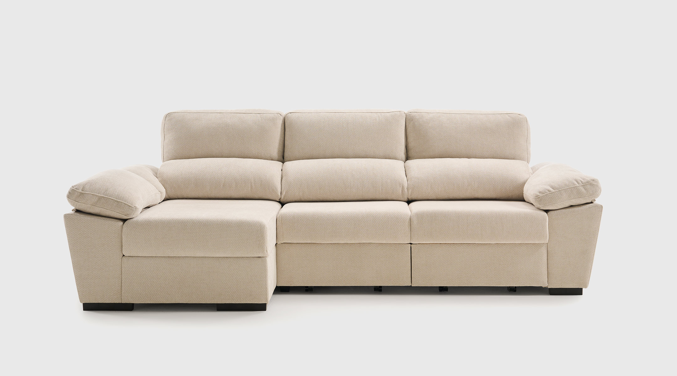 Sofá Elan chaise longue derecha · asientos deslizantes y cabezales reclinables Sofá Elan con chaise longue derecha, asientos deslizantes y cabezales reclinables