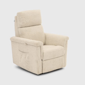 Sillón Gioia beige · relax eléctrico y diseño de líneas suaves Sillón Gioia beige con relax eléctrico, respaldo alto y brazos volados