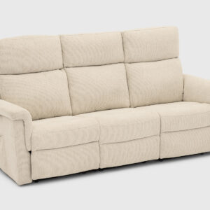 Sofá Gioia beige relax eléctrico compacto de diseño ligero Sofá Gioia beige con relax eléctrico, respaldo alto y diseño compacto de 80 cm de fondo