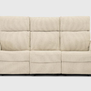 Sofá Gioia beige con relax eléctrico y diseño compacto Sofá Gioia beige de líneas suaves con respaldo alto y función relax eléctrica