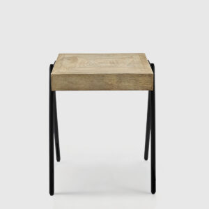 mesa-salon-cuadrada-madera-mango-roob Mesa de centro industrial artesanal modelo Roob en madera de mango natural de Mimma Gallery.