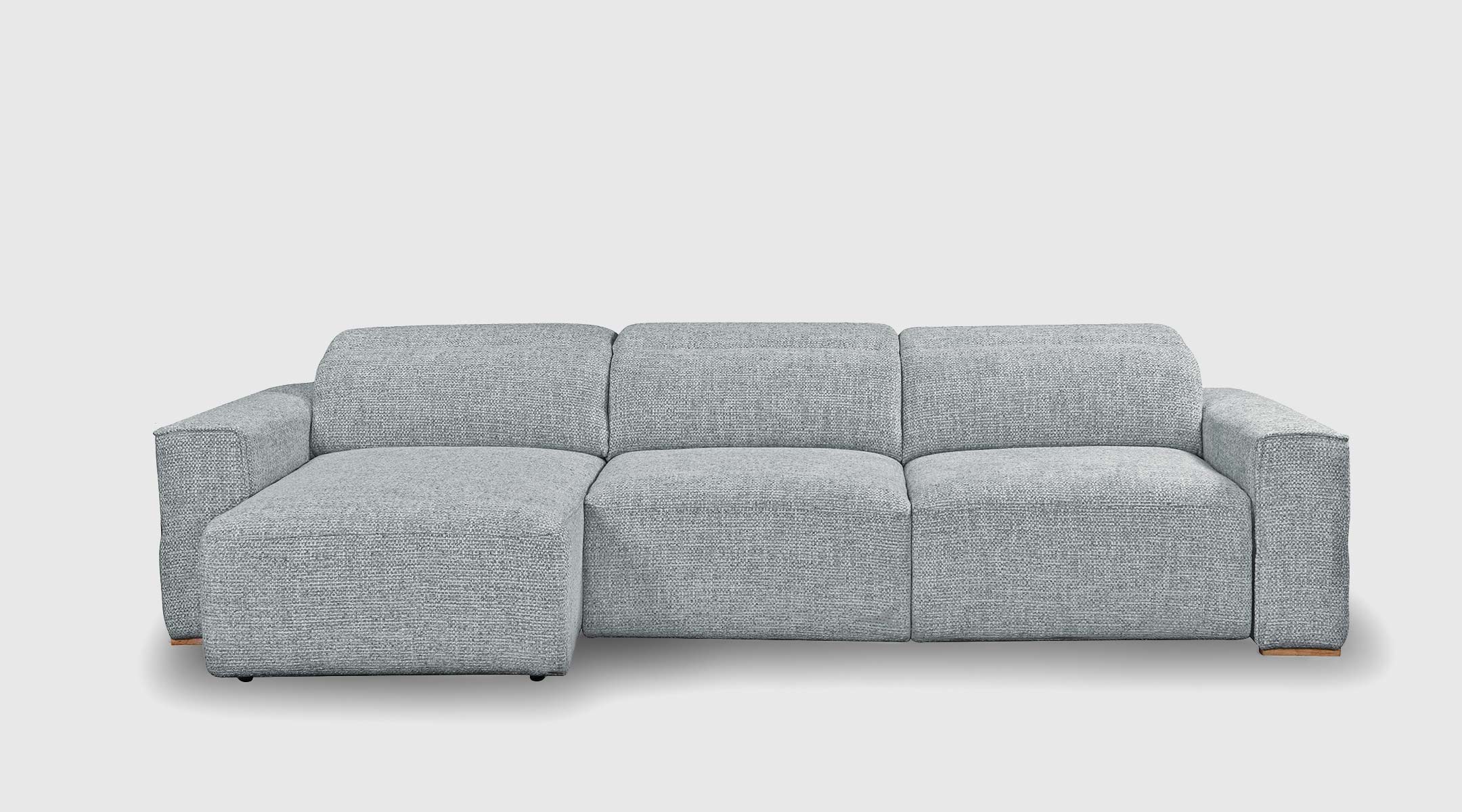 Sofá Chaise Longue Numa Eléctrico Derecha - Nova 72 Light Blue Sofá de diseño Numa azul claro con chaise longue a la derecha, motorización inalámbrica y cabezales multiposición.